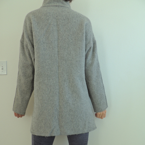 Alpaca wool blend wrap coat - Picture 3 of 4